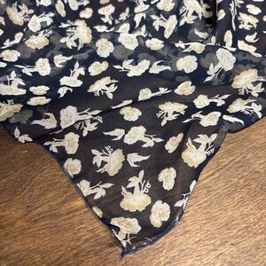 Vintage Floral Sheer Scarf